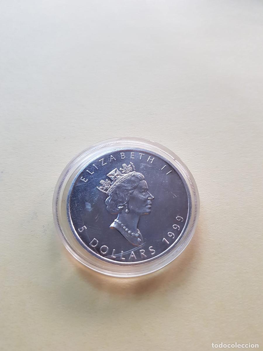 Monedas antiguas de Am&eacute;rica: CANADA- 5 DOLARES- 1999- 1 ONZA PLATA 0,999