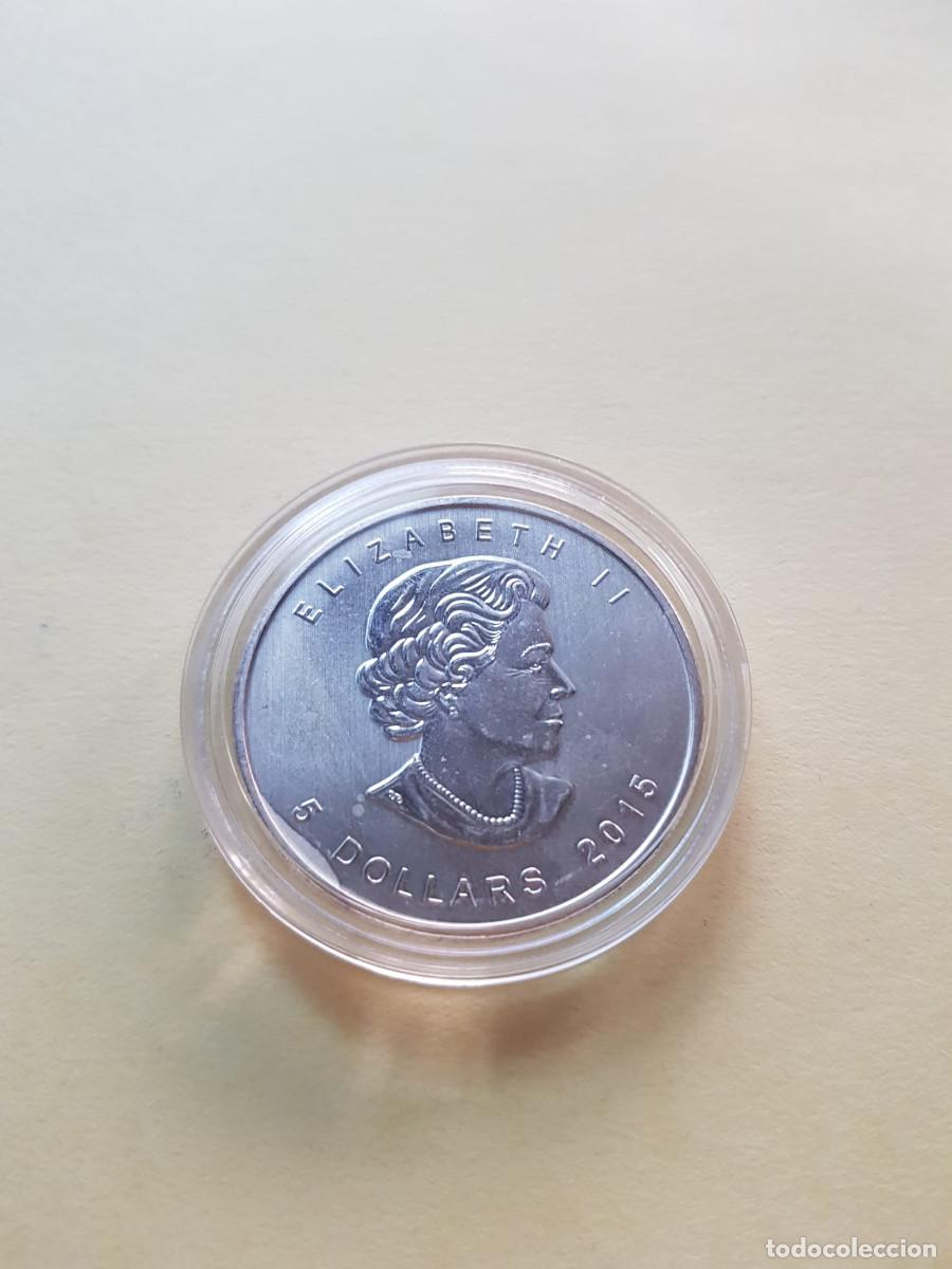Monedas antiguas de Am&eacute;rica: CANADA- 5 DOLARES-2015- 1 ONZA PLATA 0,999