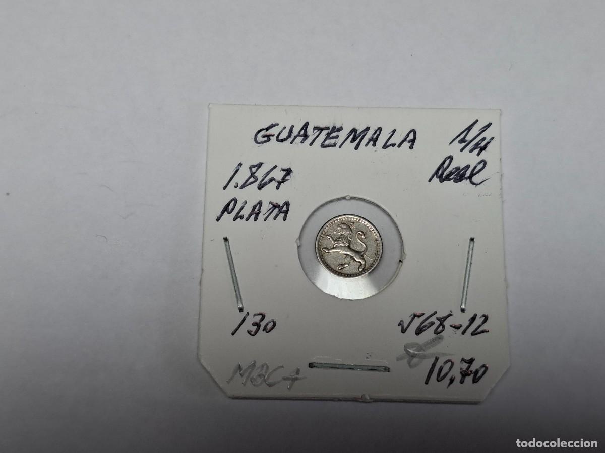 Monedas antiguas de Am&eacute;rica: 1/4 de REAL de PLATA de 1867 KM 139 GUATEMALA en MBC+