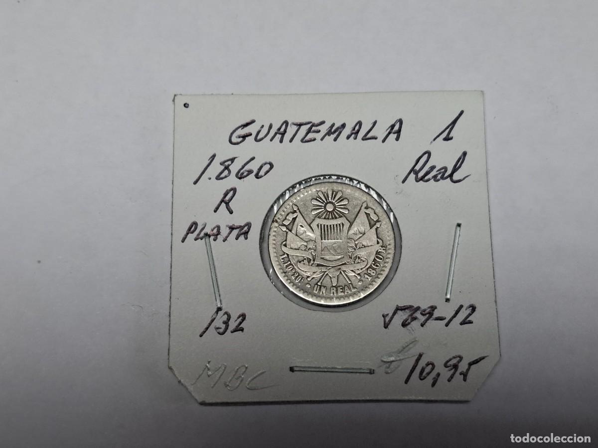 Monedas antiguas de Am&eacute;rica: 1 REAL de PLATA de 1860 R KM 132 GUATEMALA en MBC