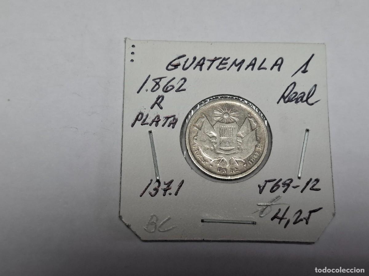 Monedas antiguas de Am&eacute;rica: 1 REAL de PLATA de 1862 R KM 137.1 GUATEMALA en BC