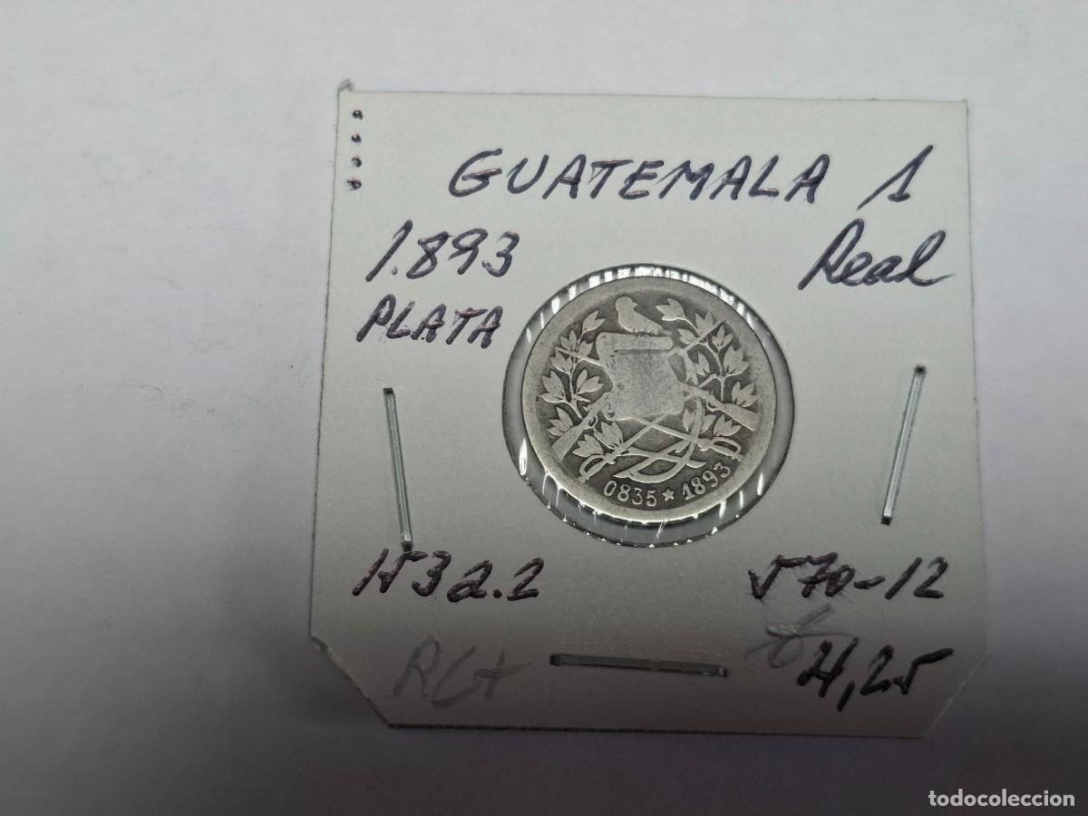 Monedas antiguas de Am&eacute;rica: 1 REAL de PLATA de 1893 KM 153a.2 GUATEMALA en RC+