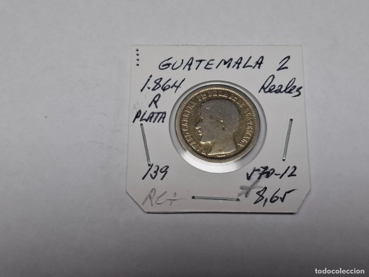 Monedas antiguas de Am&eacute;rica: 2 REALES de PLATA de 1864 R KM 139 GUATEMALA en RC+