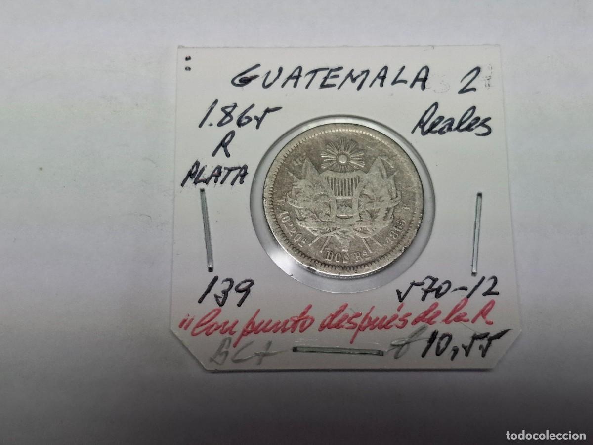 Monedas antiguas de Am&eacute;rica: 2 REALES de PLATA de 1865 R KM 139 GUATEMALA en BC+