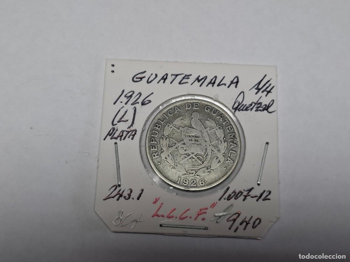 Monedas antiguas de Am&eacute;rica: 1/4 de QUETZAL de PLATA de 1926 L KM 243.1 GUATEMALA en BC+