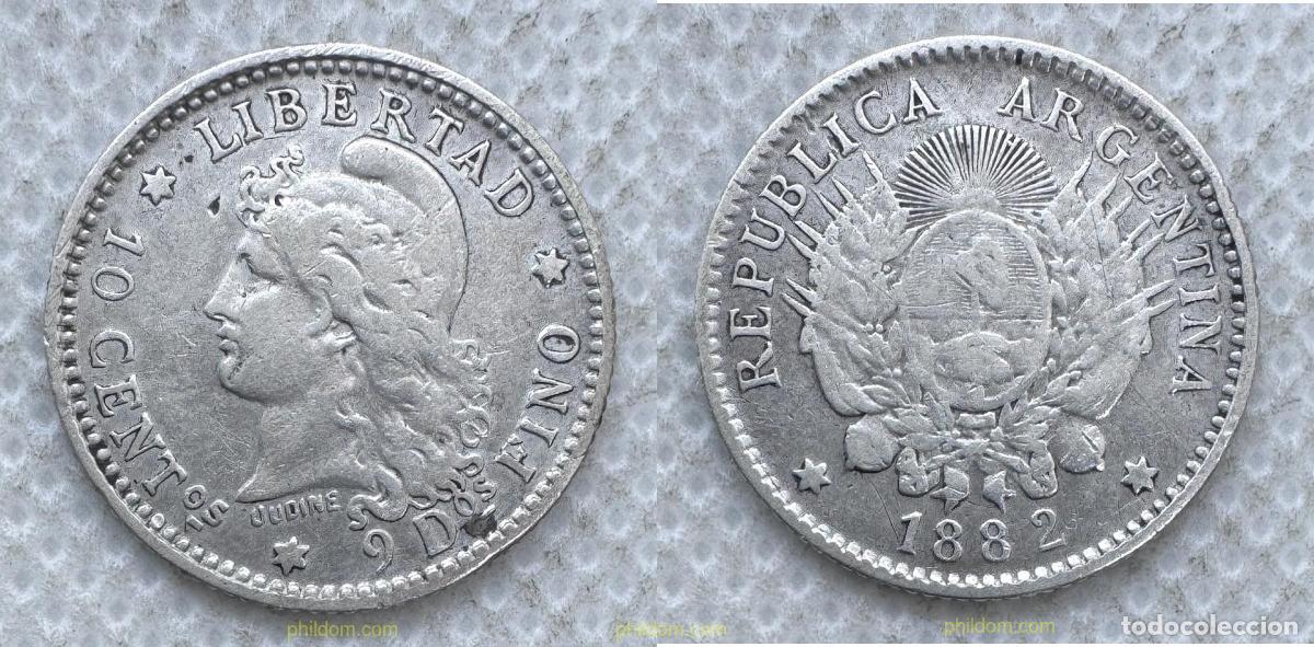Monedas antiguas de Am&eacute;rica: 5468 ARGENTINA 2026 10 CENTAVOS 1882 ARGENTINA