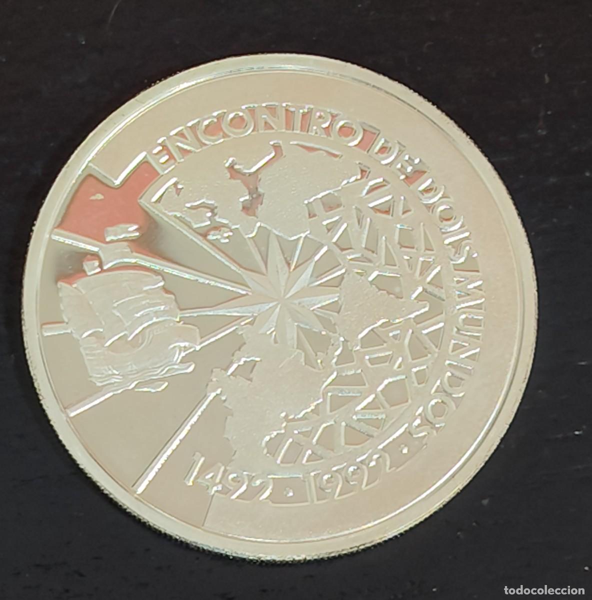 Monedas antiguas de Am&eacute;rica: BRASIL A&Ntilde;O 1991 500 CRUZEIROS PLATA &rdquo; ENCUENTRO ENTRE DOS MUNDOS &rdquo;