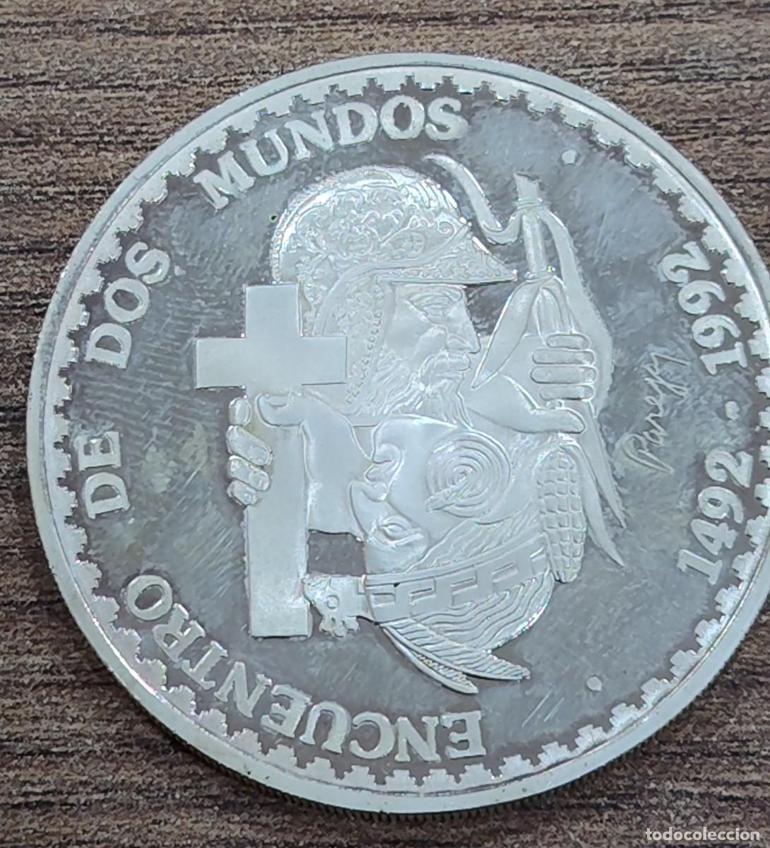 Monedas antiguas de Am&eacute;rica: PERU A&Ntilde;O 1991 , 1 SOL PLATA (925) &rdquo; ENCUENTRO ENTRE DOS MUNDOS &rdquo;