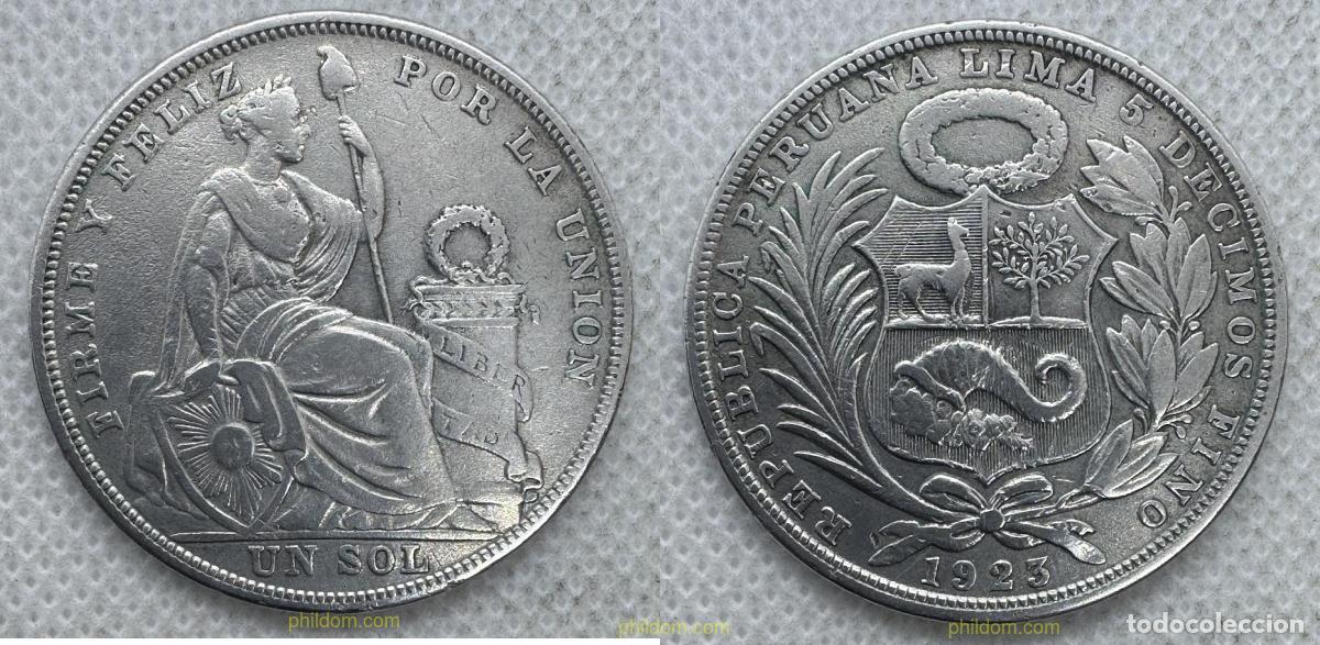 Monedas antiguas de Am&eacute;rica: 5472 PERU 1923 UN SOL 1923 1 PERU PLATA SILVER