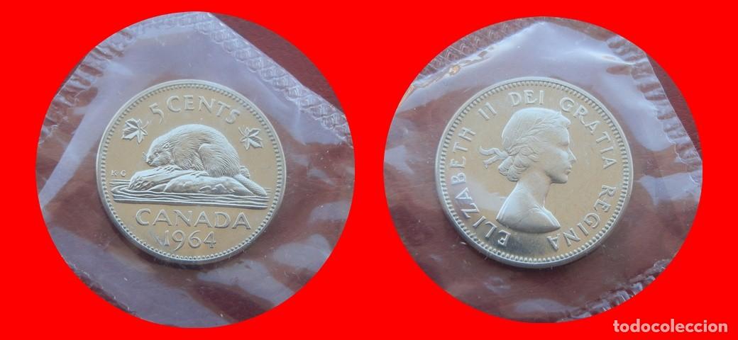 Monedas antiguas de Am&eacute;rica: 5 CENTAVOS 1964 SIN CIRCULAR CANADA-9180SC