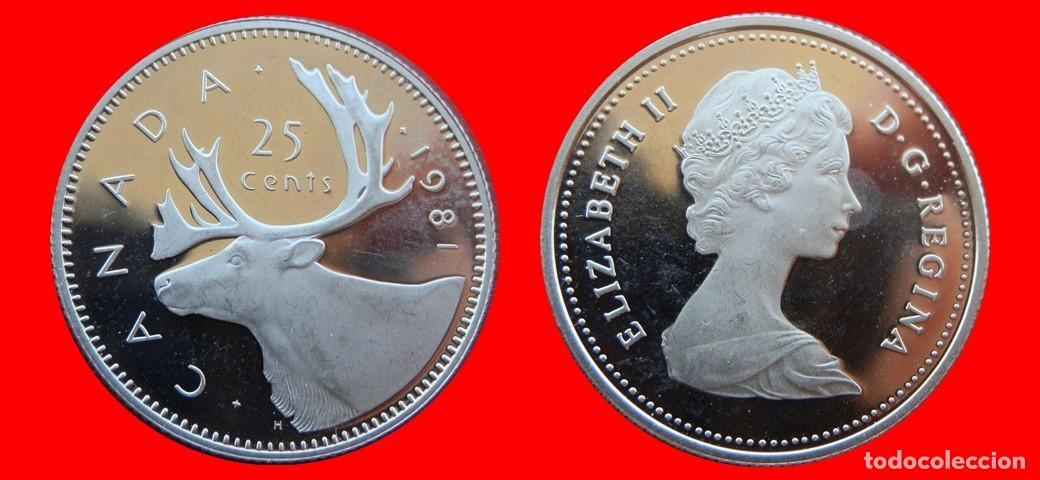 Monedas antiguas de Am&eacute;rica: 25 CENTAVOS 1981 PROOF CANADA-9195SC