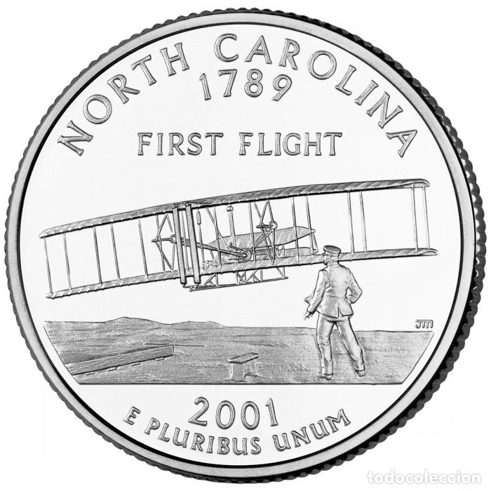 Monedas antiguas de Am&eacute;rica: ESTADOS UNIDOS - 1/4 DOLAR 2001 KM319 - CAROLINA DEL NORTE