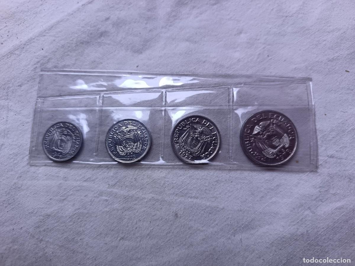 Alte M&uuml;nzen aus Amerika: Lote de monedas extranjeras, Ecuador, 1970&acute;s, en estuche de pl&aacute;stico