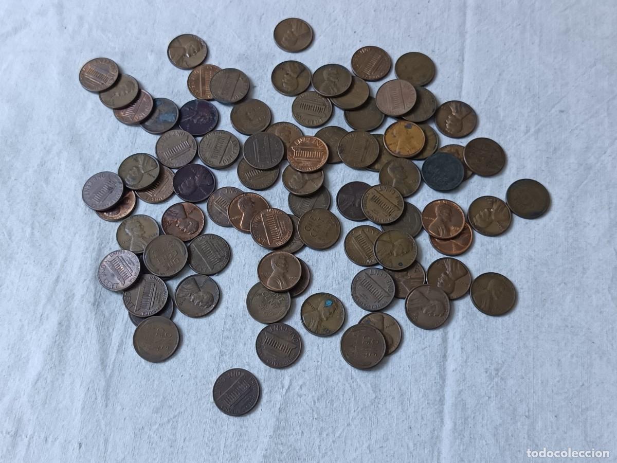 Old Coins of America: LE4, Lote de Antiguas Monedas Extranjeras, unos 250 grs., Cobre, 1 cent, USA