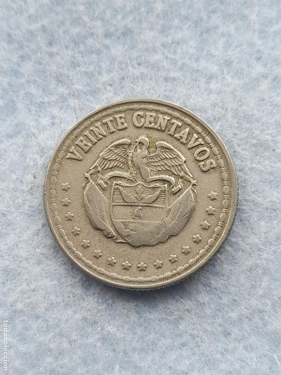 Monnaies anciennes d'Am&eacute;rique: Colombia. 20 Centavos. A&ntilde;o 1963.