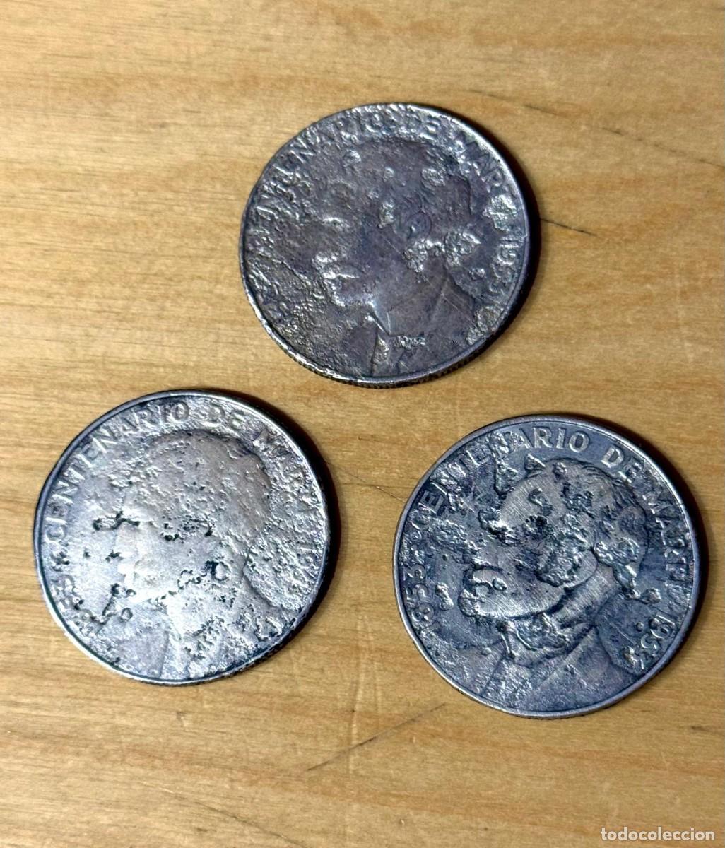 Monedas antiguas de Am&eacute;rica: Lote 3 monedas plata Cuba 50 centavos 1953