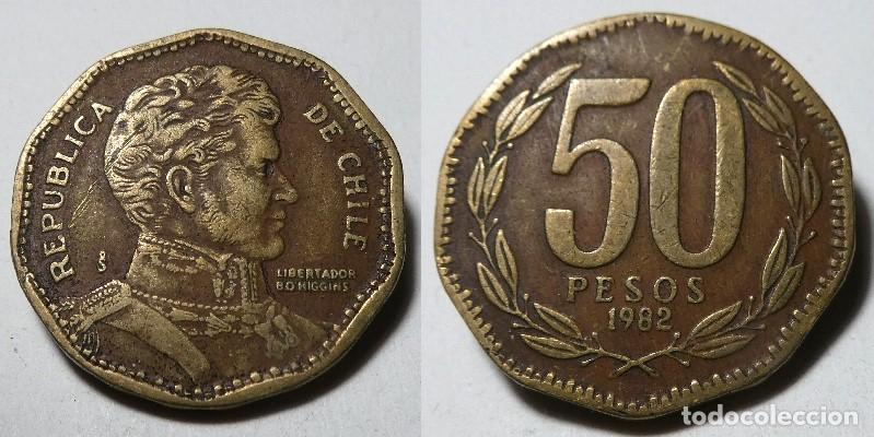 Monedas antiguas de Am&eacute;rica: Moneda de CHILE 50 PESOS de 1982