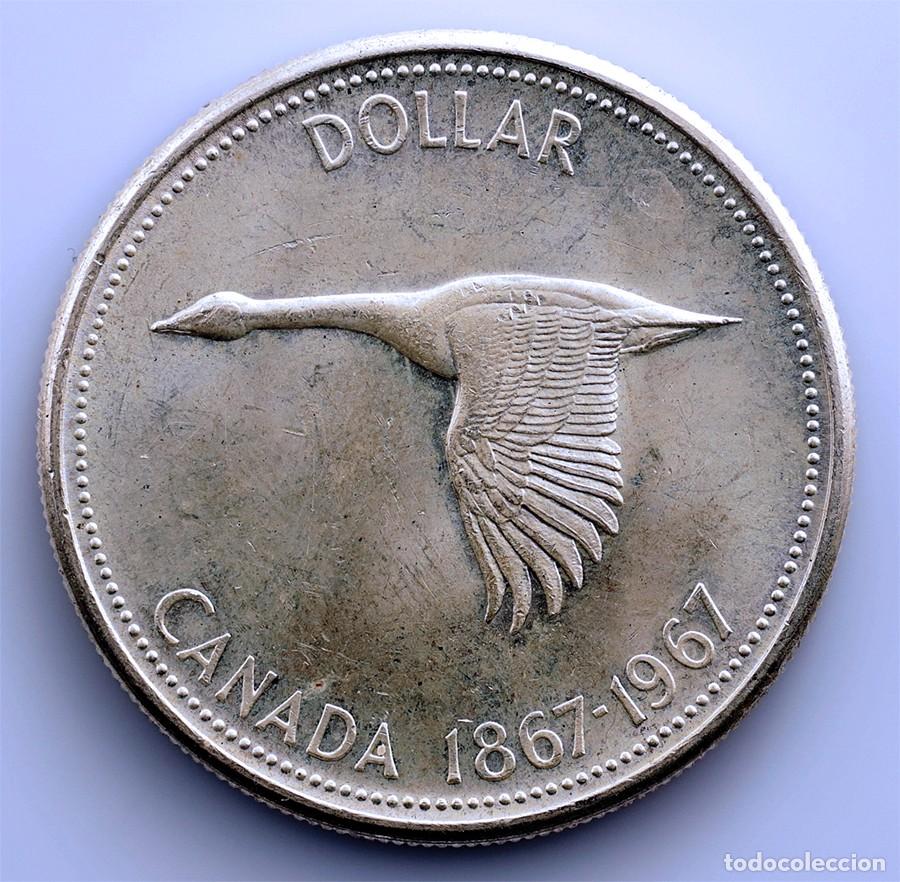 Monedas antiguas de Am&eacute;rica: SC. Canada-Isabel II. 1 d&oacute;lar. 1967. SC-/UNC- Plata 23,6 g. Brillo original