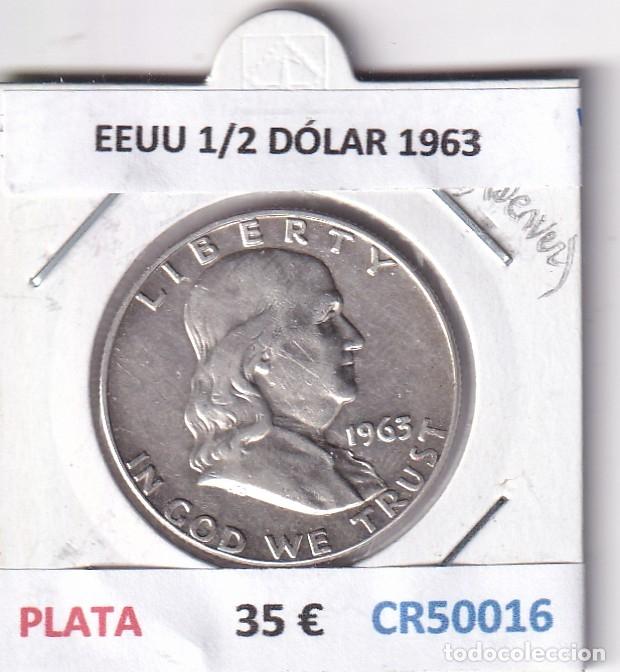 Monedas antiguas de Am&eacute;rica: CR5016 MONEDA EEUU 1/2 D&Oacute;LAR 1963 PLATA