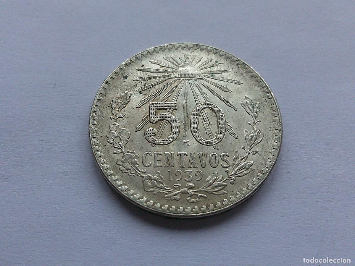 Monedas antiguas de Am&eacute;rica: Mexico 50 centavos de plata 1939 M 17ea28