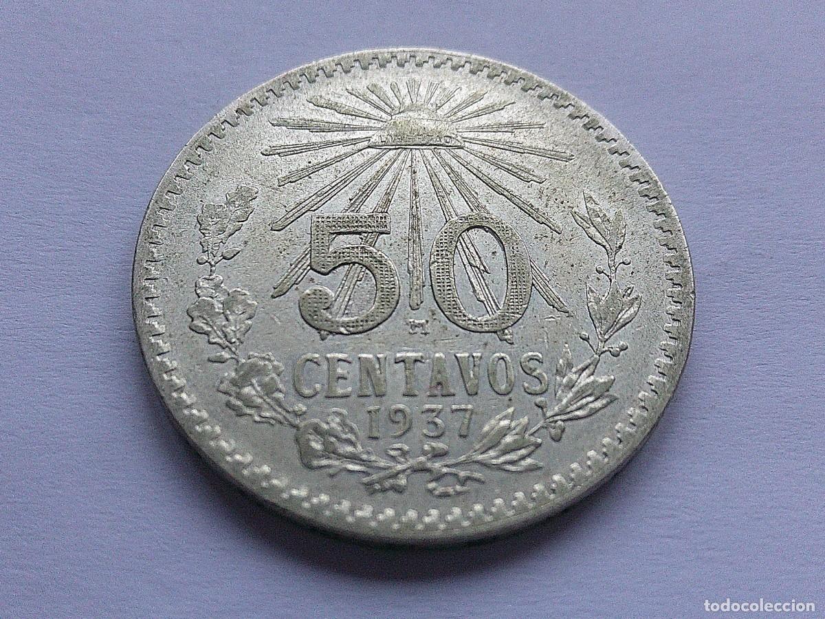 Monedas antiguas de Am&eacute;rica: Mexico 50 centavos de plata 1937 M 16ea28