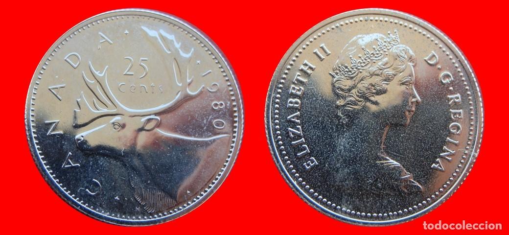 Monedas antiguas de Am&eacute;rica: 25 CENTAVOS 1980 SIN CIRCULAR CANADA-9186SC