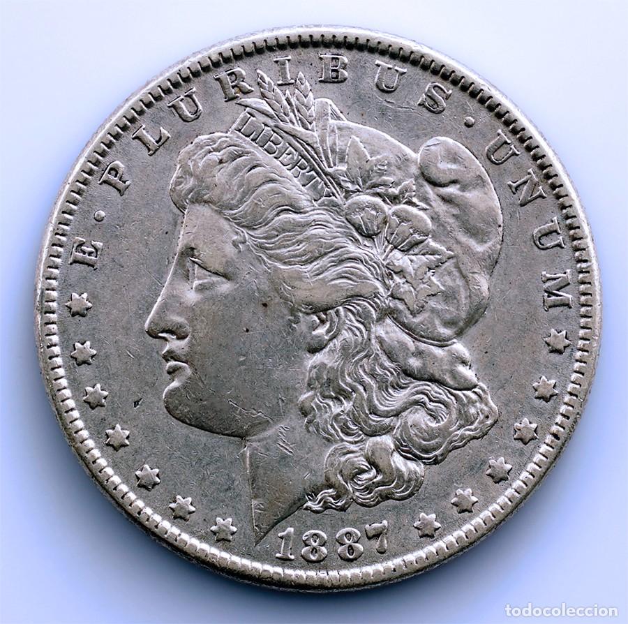Monedas antiguas de Am&eacute;rica: SC-EEUU. 1 Dollar &rdquo;Morgan&rdquo;. 1887 Philadelphia. EBC-/XF- Plata 26,6 g.