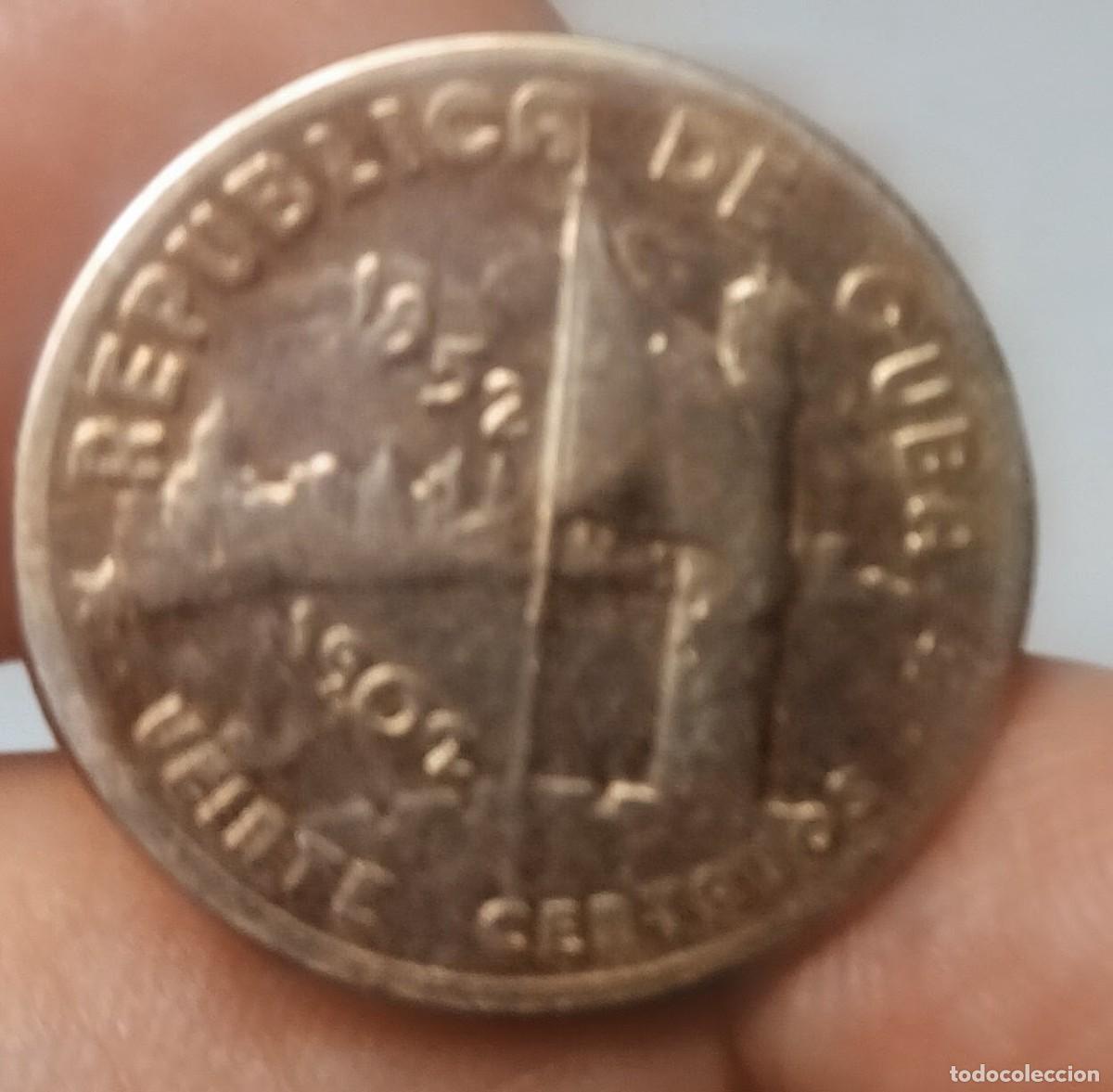 Monnaies anciennes d'Am&eacute;rique: CUBA, 20 CENTAVOS 1952, COMO S/C. ENV&Iacute;O CORREO ORDINARIO 1,75 &euro;, CERTIFICADO 5,75