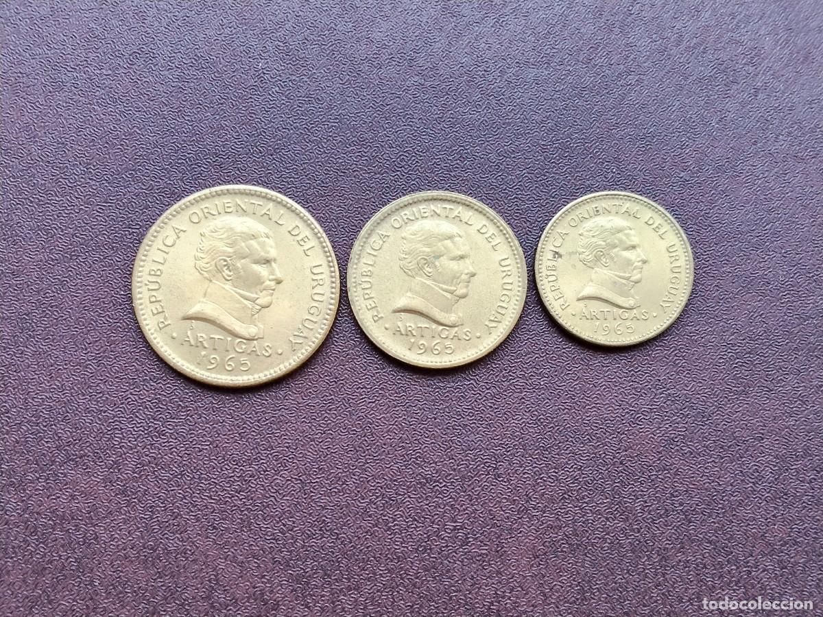 Monedas antiguas de Am&eacute;rica: URUGUAY SERIE DE MONEDAS 1-5 y 10 PESOS ARTIGAS. SIN CIRCULAR!