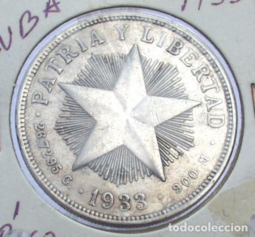 Monedas antiguas de Am&eacute;rica: CUBA 1 PESO 1933 - PLATA DE LEY ,900