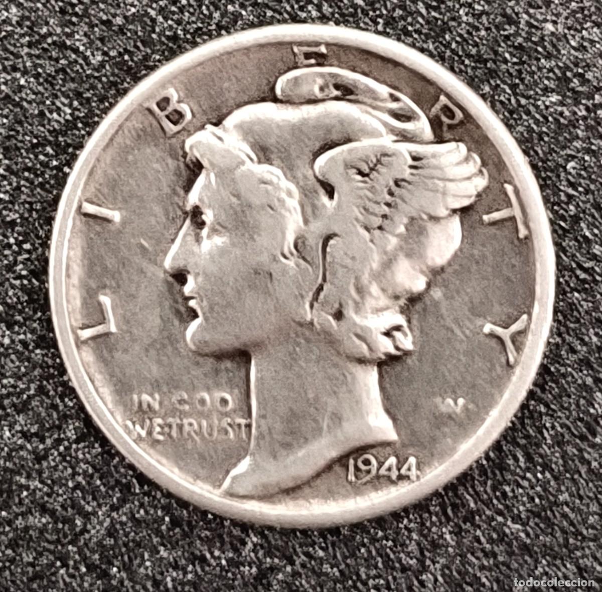 Monedas antiguas de Am&eacute;rica: 3 Monedas Mercury Dime plata 900
