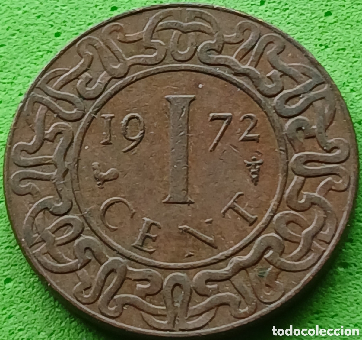 Monedas antiguas de Am&eacute;rica: Surinam 1 cent 1972 km#11