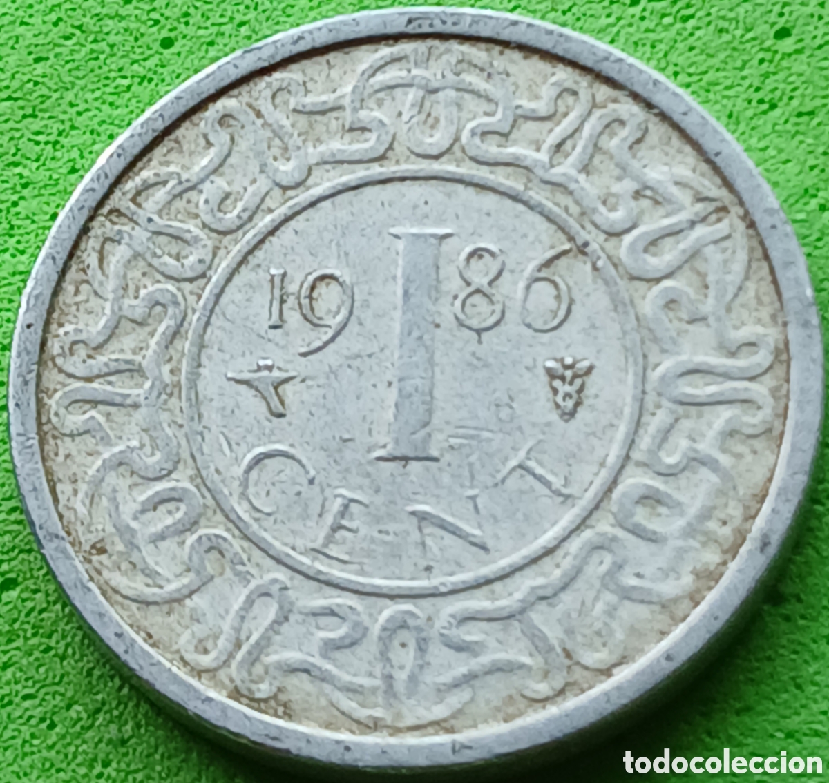 Monedas antiguas de Am&eacute;rica: Surinam 1 cent 1986 km#11a ESCASA!