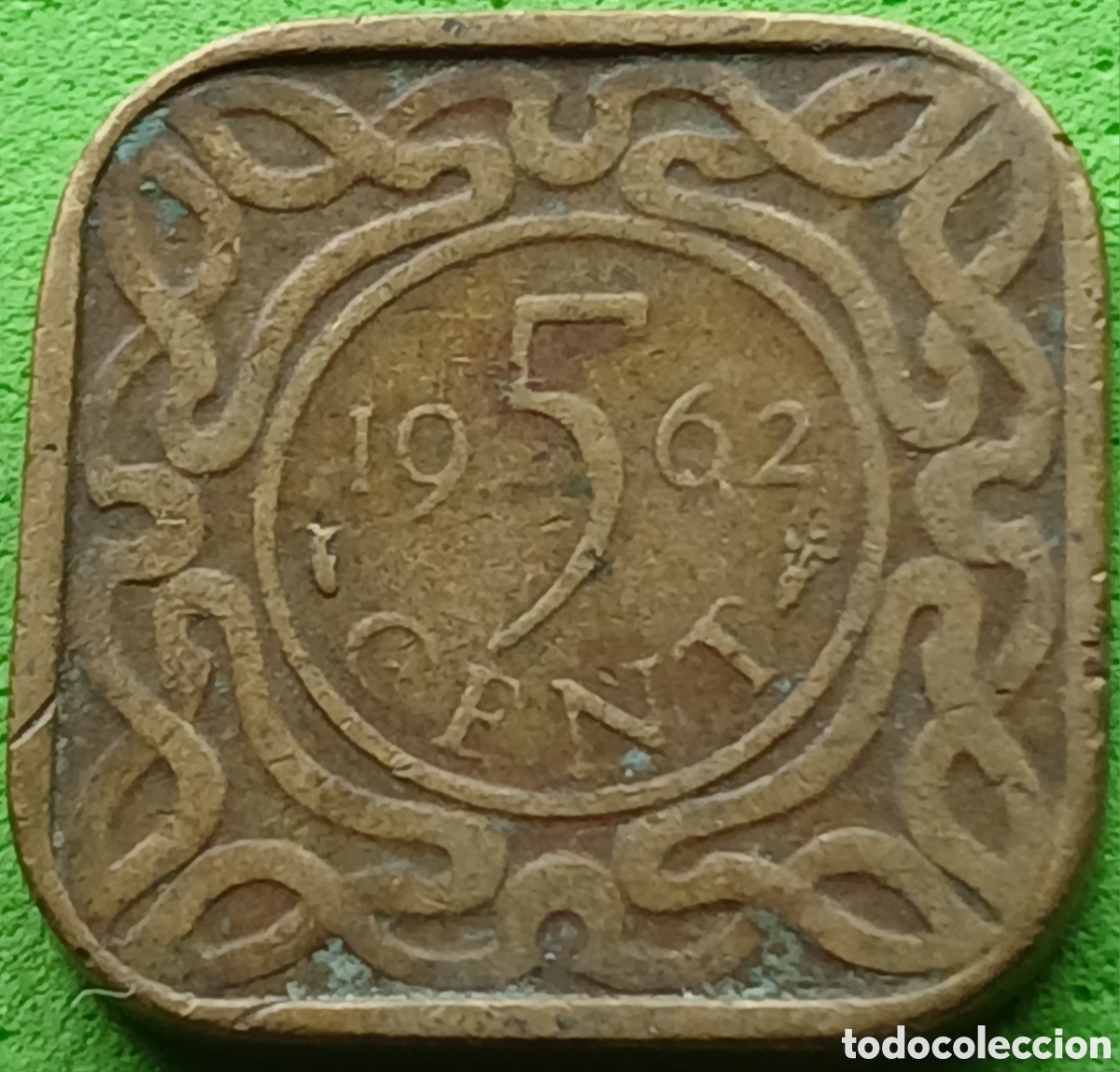 Monedas antiguas de Am&eacute;rica: Surinam 5 cents 1962 km#12 sin marca