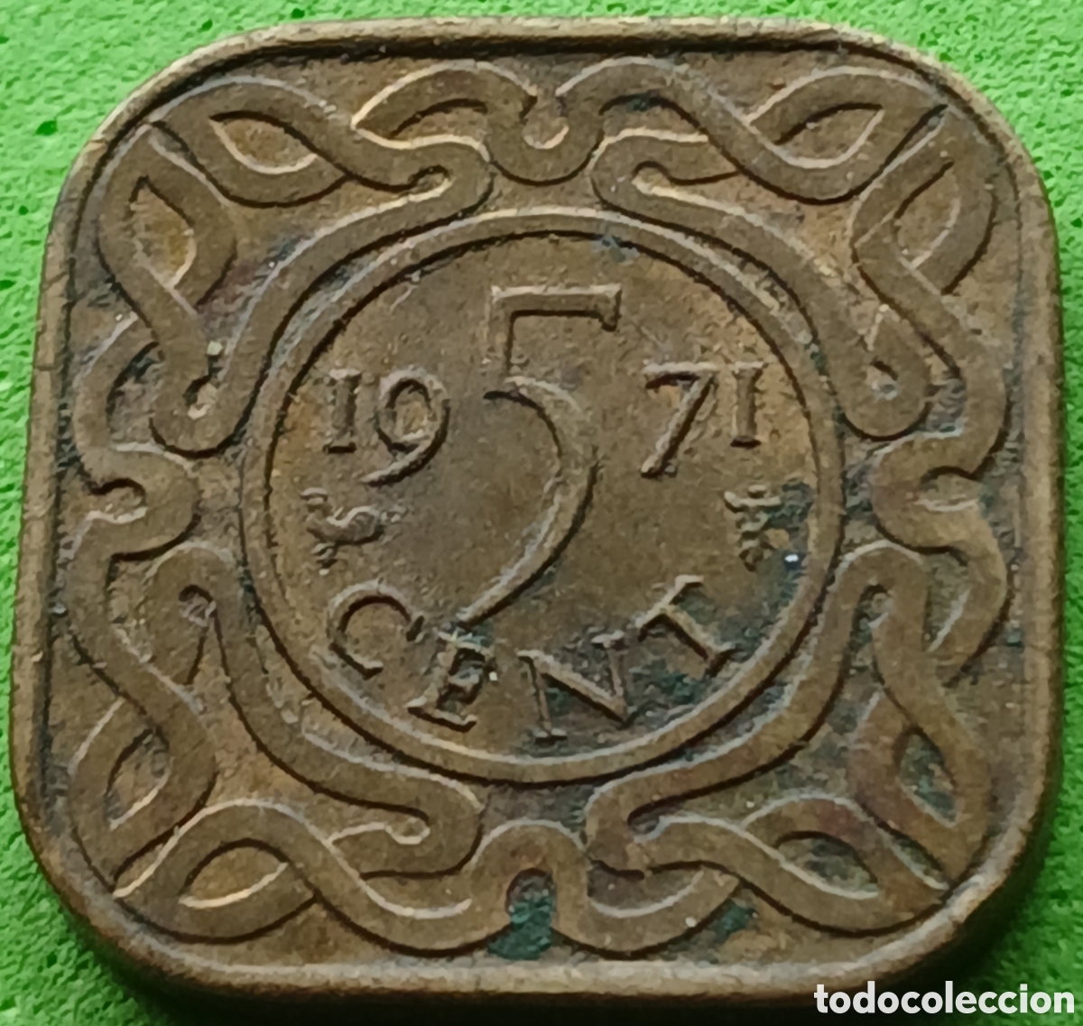Monedas antiguas de Am&eacute;rica: Surinam 5 cents 1971 km#12 poco com&uacute;n