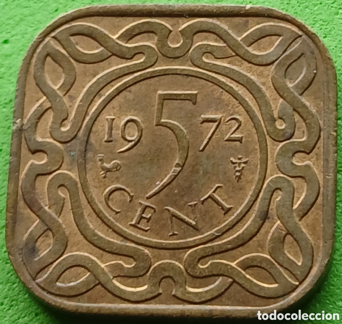 Monedas antiguas de Am&eacute;rica: Surinam 5 cents 1972 km#12