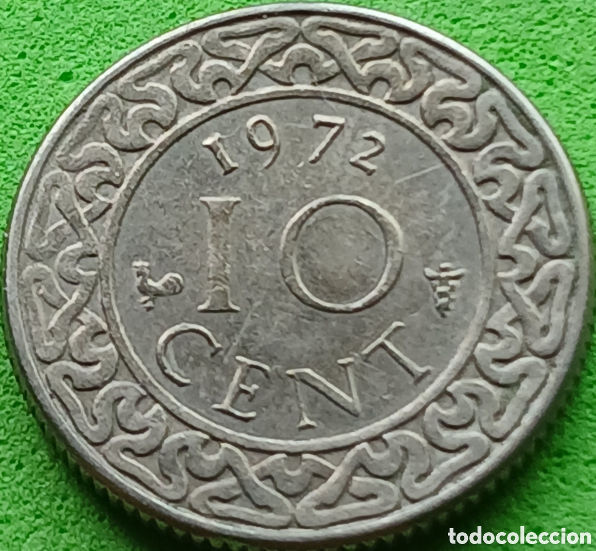 Monedas antiguas de Am&eacute;rica: Surinam 10 cents 1972 km#13