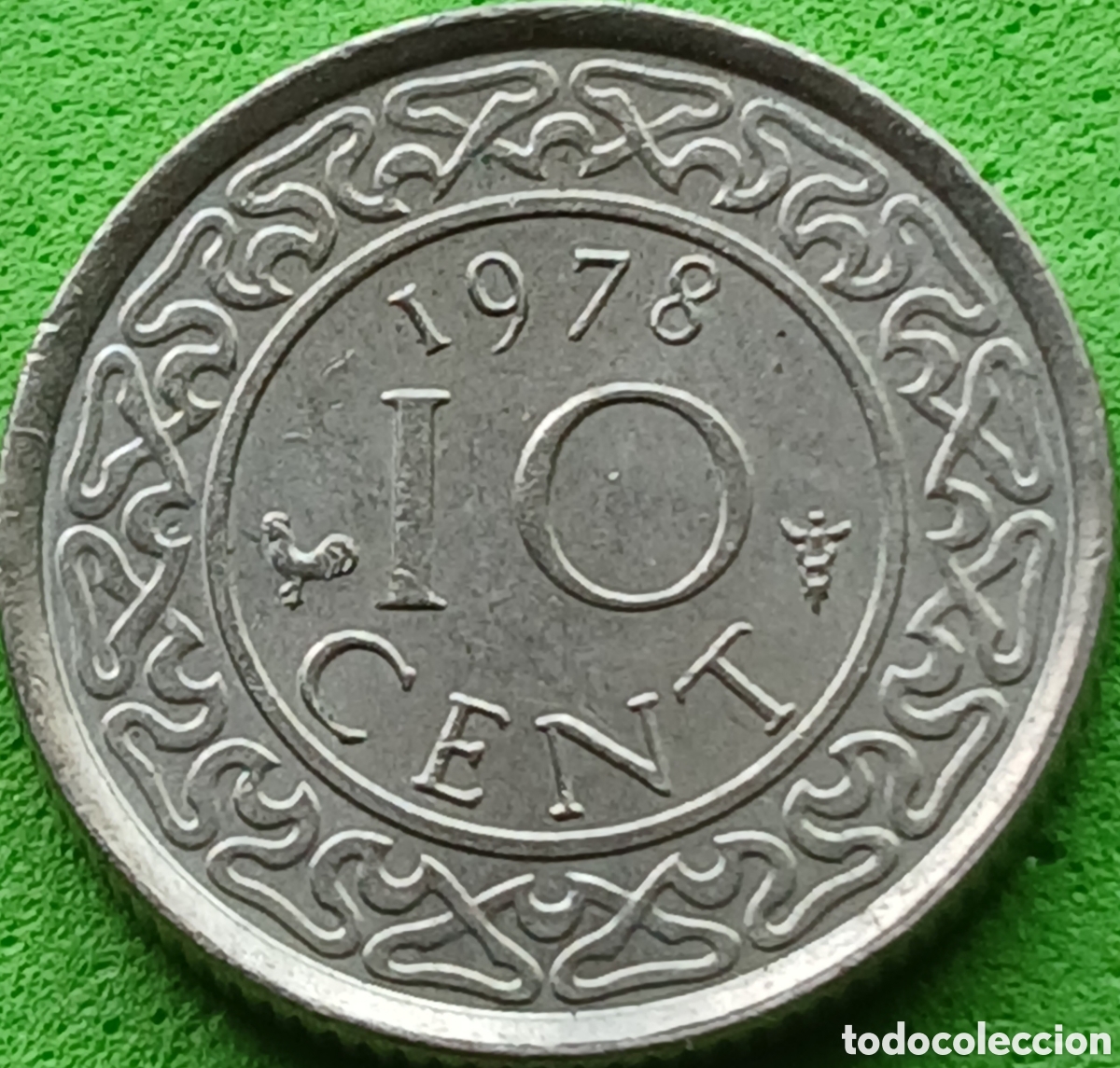 Monedas antiguas de Am&eacute;rica: Surinam 10 cents 1978 km#13 poco com&uacute;n