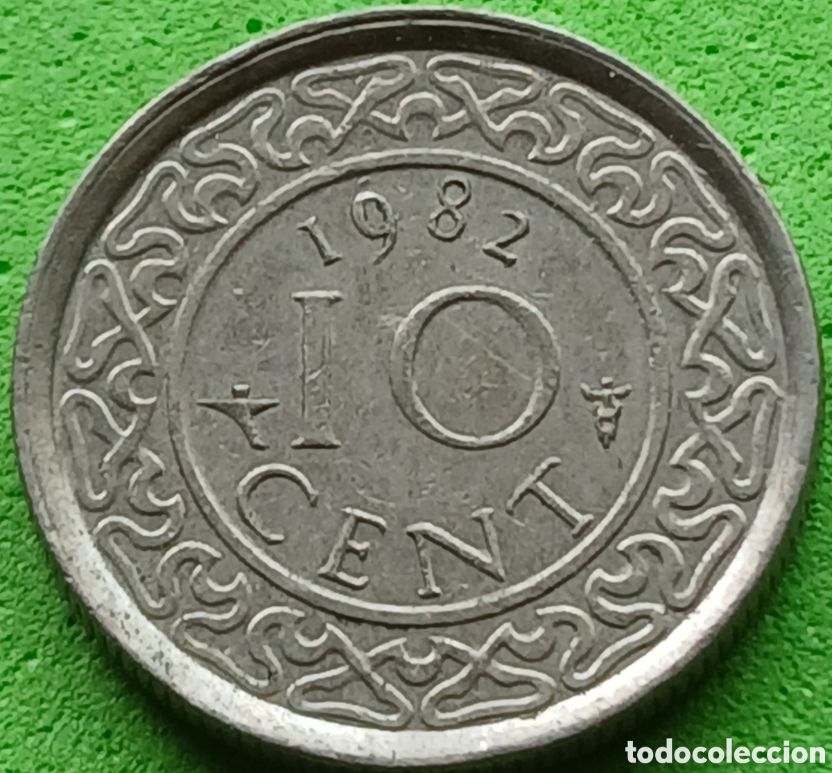Monedas antiguas de Am&eacute;rica: Surinam 10 cents 1982 km#13 ESCASA!