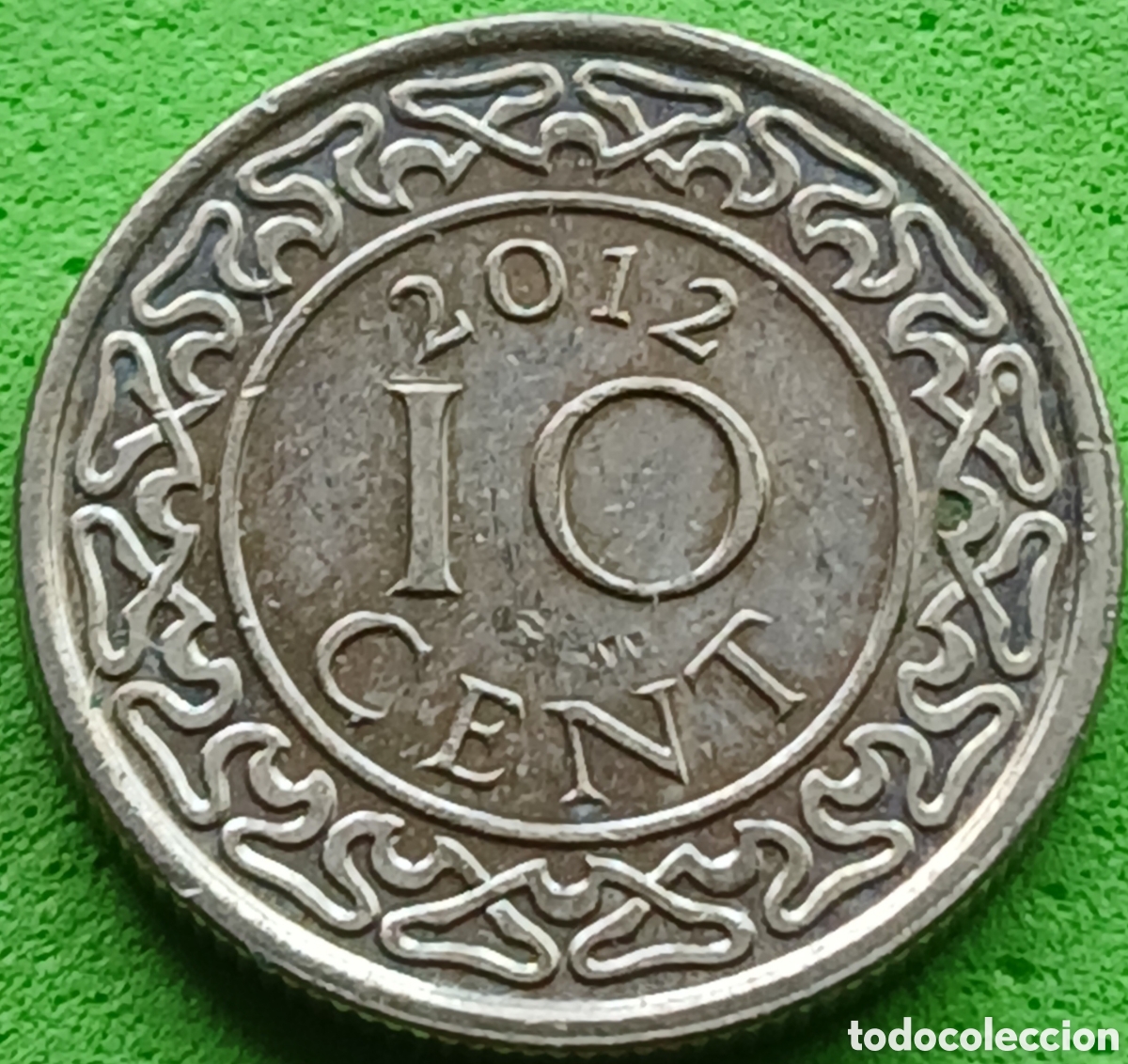 Monedas antiguas de Am&eacute;rica: Surinam 10 cents 2012 km#13a ESCASA! Sin marca
