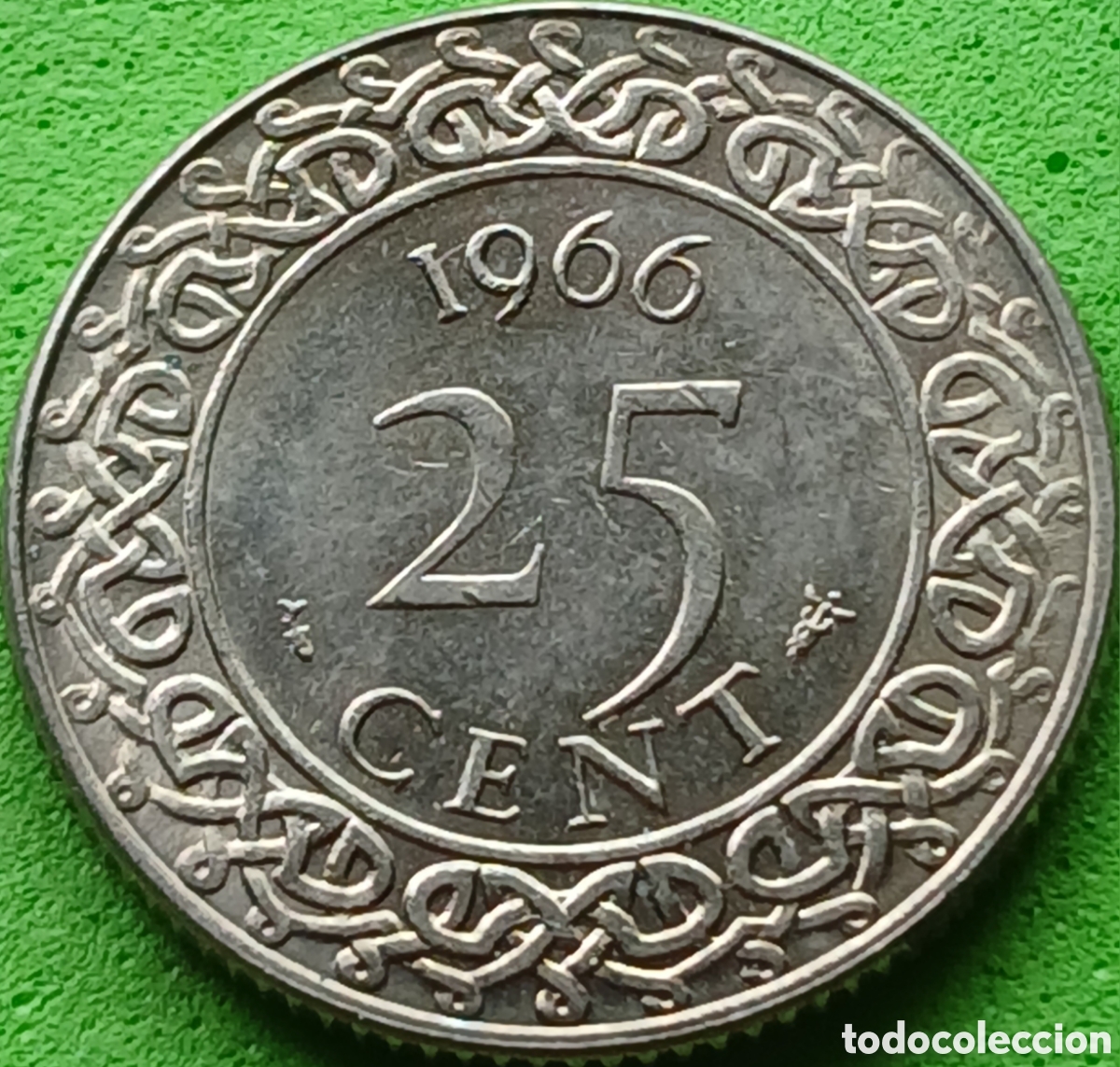 Monedas antiguas de Am&eacute;rica: Surinam 25 cents 1966 km#14