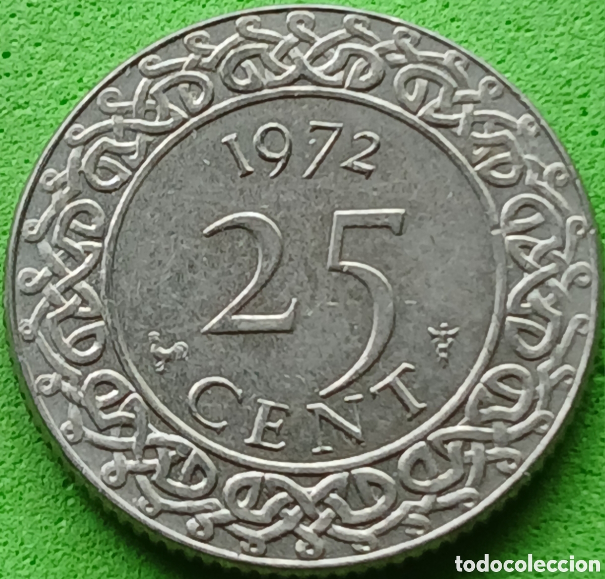 Monedas antiguas de Am&eacute;rica: Surinam 25 cents 1972 km#14