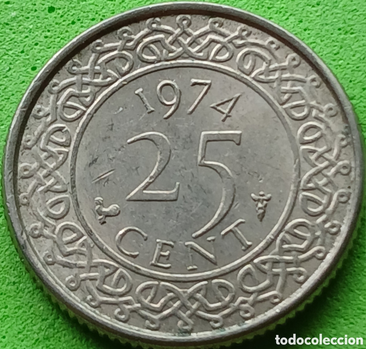 Monedas antiguas de Am&eacute;rica: Surinam 25 cents 1974 km#14