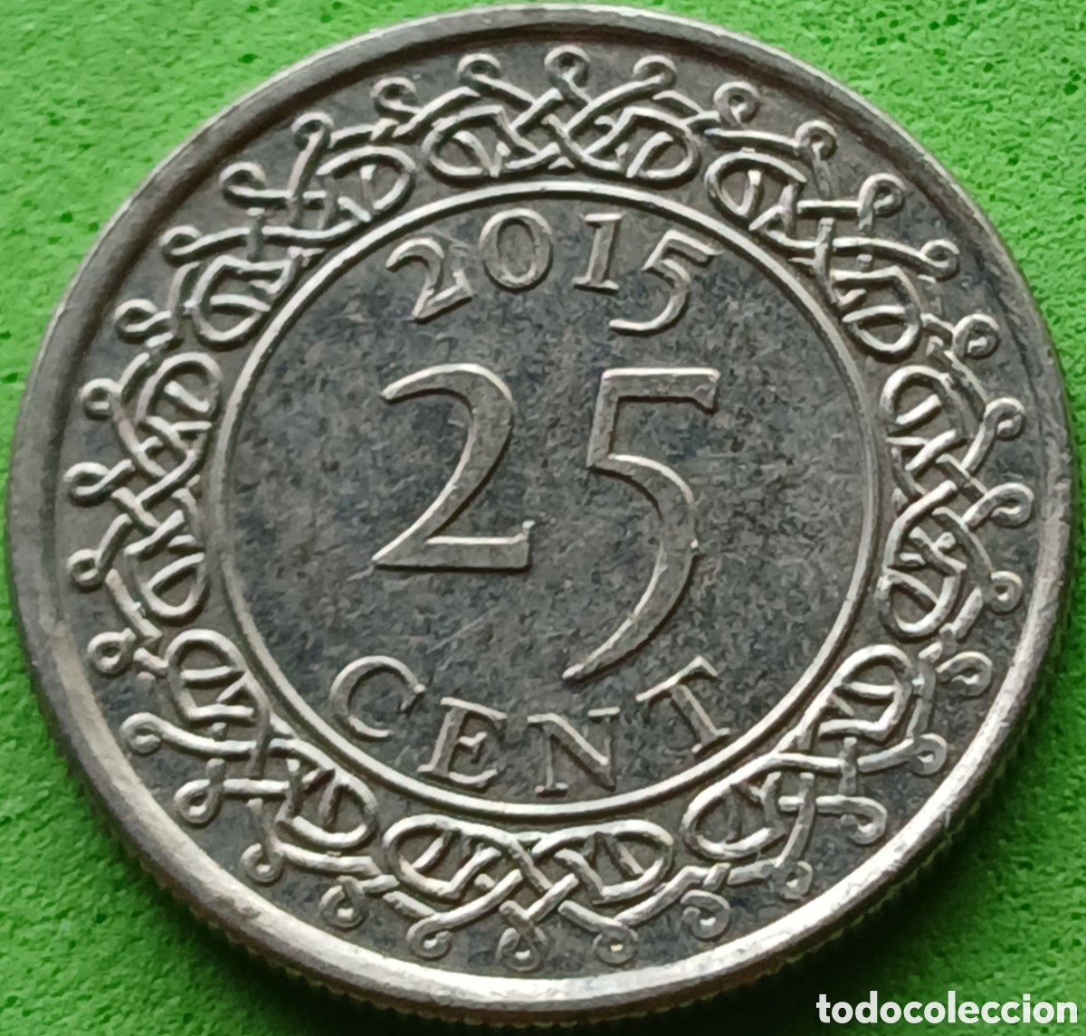 Monedas antiguas de Am&eacute;rica: Surinam 25 cents 2015 km#14a poco com&uacute;n
