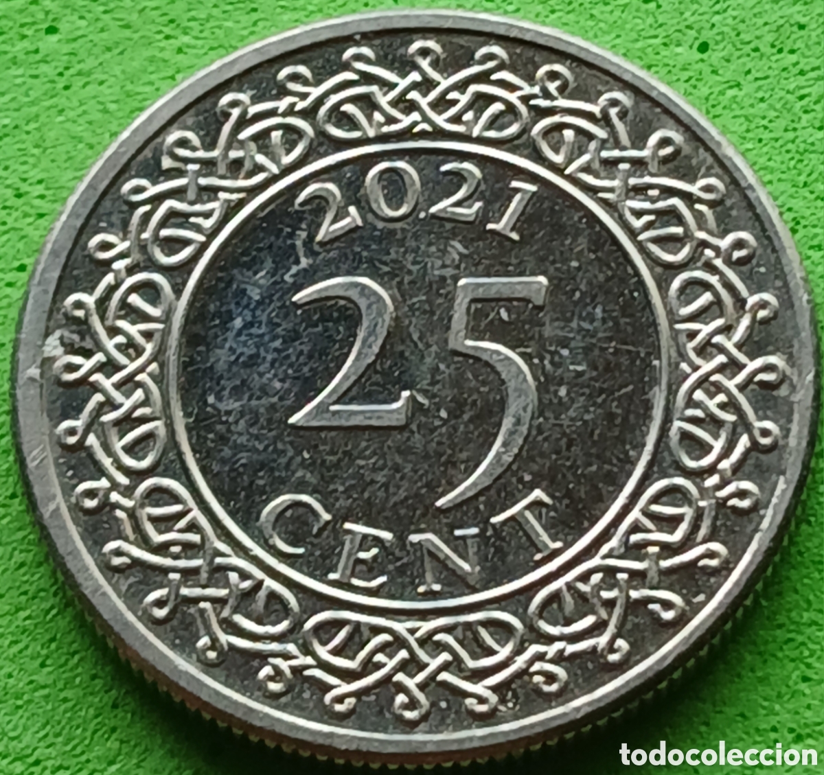 Monedas antiguas de Am&eacute;rica: Surinam 25 cents 2021 UC#2 poco com&uacute;n