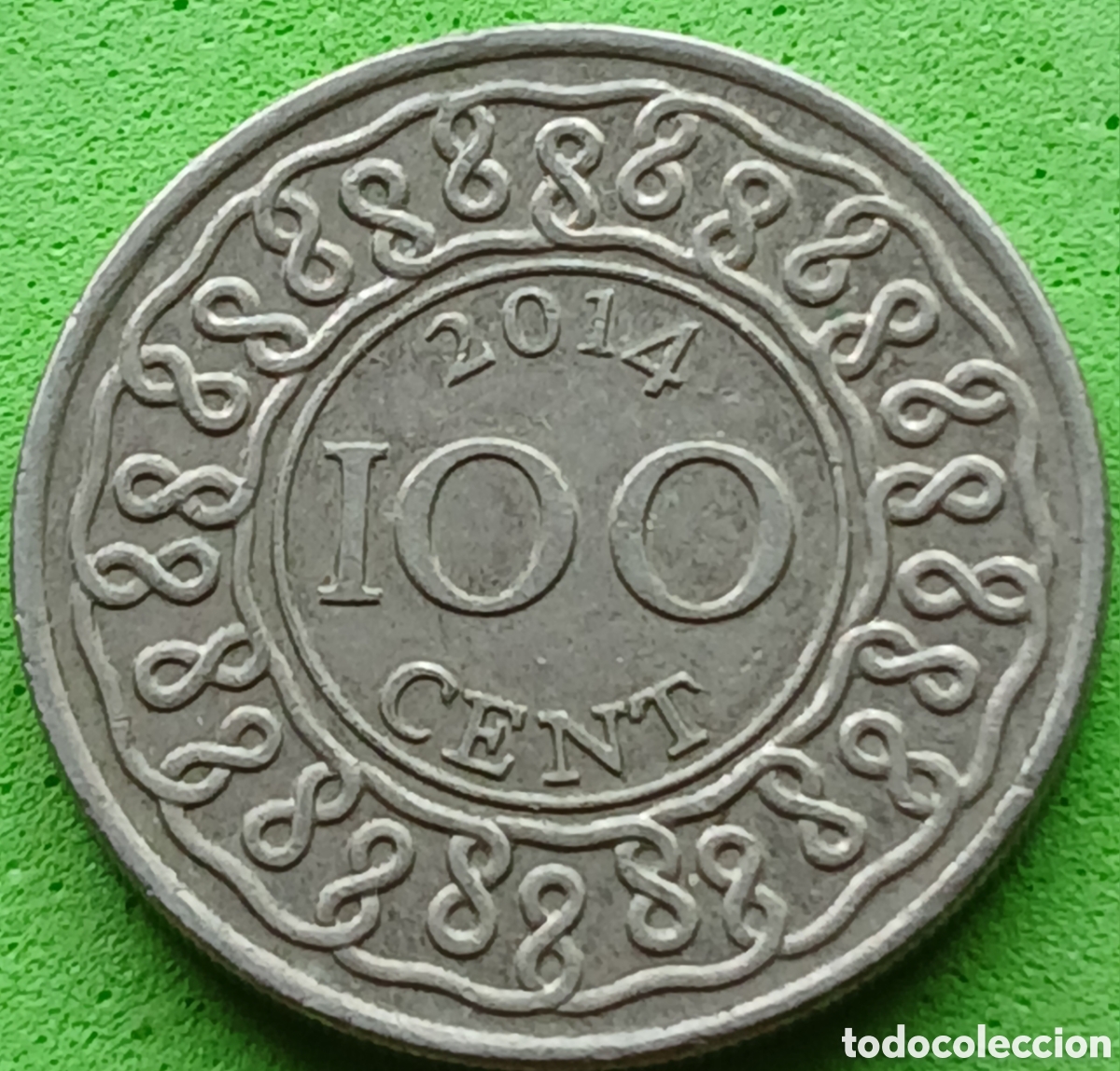 Monedas antiguas de Am&eacute;rica: Surinam 100 cents 2014 km#23 poco com&uacute;n