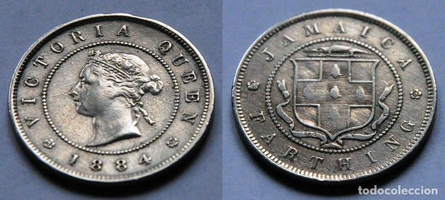Alte M&uuml;nzen aus Amerika: JAMAICA - 1 FARTHING -1884 - CUPRO/NIQUEL - E.B.C++