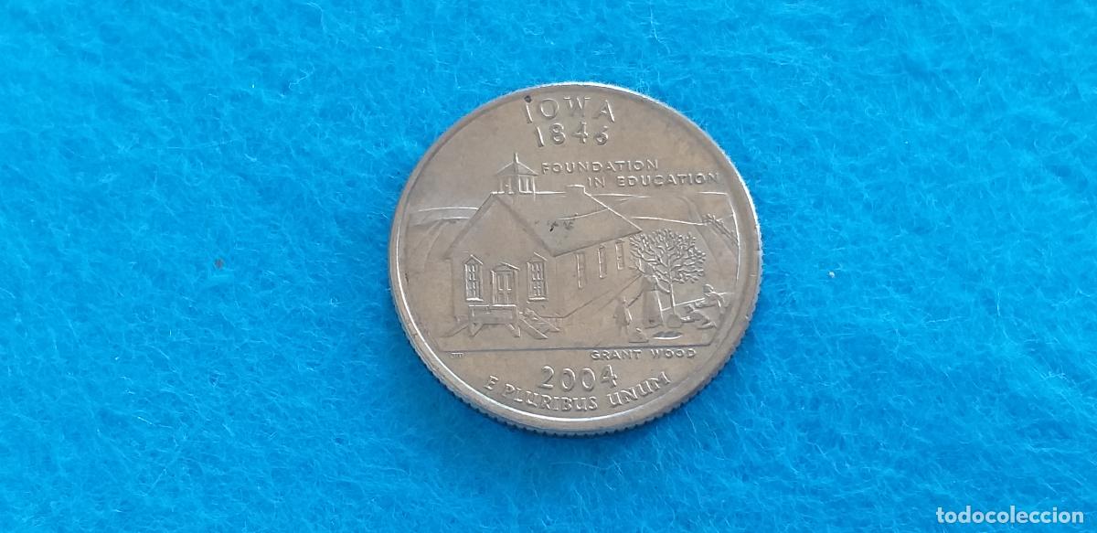 Monedas antiguas de Am&eacute;rica: Moneda, Estados Unidos, USA. QUARTER DOLAR IOWA. A&Ntilde;O 2004. D. CONMEMORATIVA 50 ESTADOS