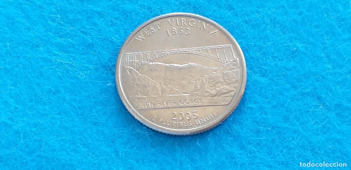 Monedas antiguas de Am&eacute;rica: Moneda de Estados Unidos. USA. Quarter de dolar. A&ntilde;o 2005. P. Moneda 50 Estados: West Virginia