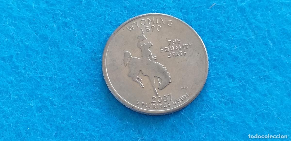 Monedas antiguas de Am&eacute;rica: Moneda de Estados Unidos, USA. 25 CENTAVOS QUARTER 2007. WYOMING. PROGRAMA 50 ESTADOS